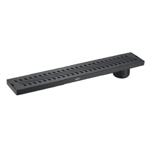 Floor Drainer Matt Black(Wave Cut) - 4"x24"