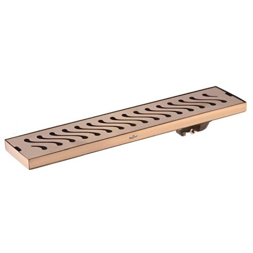 Floor Drainer PVD Rose Gold (Wave Cut) - 4"x18"